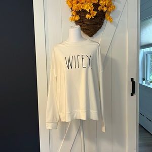 WIFEY. sweatshirt by Rae Dunn! Perfect for post wedding! Size M! So fun!!